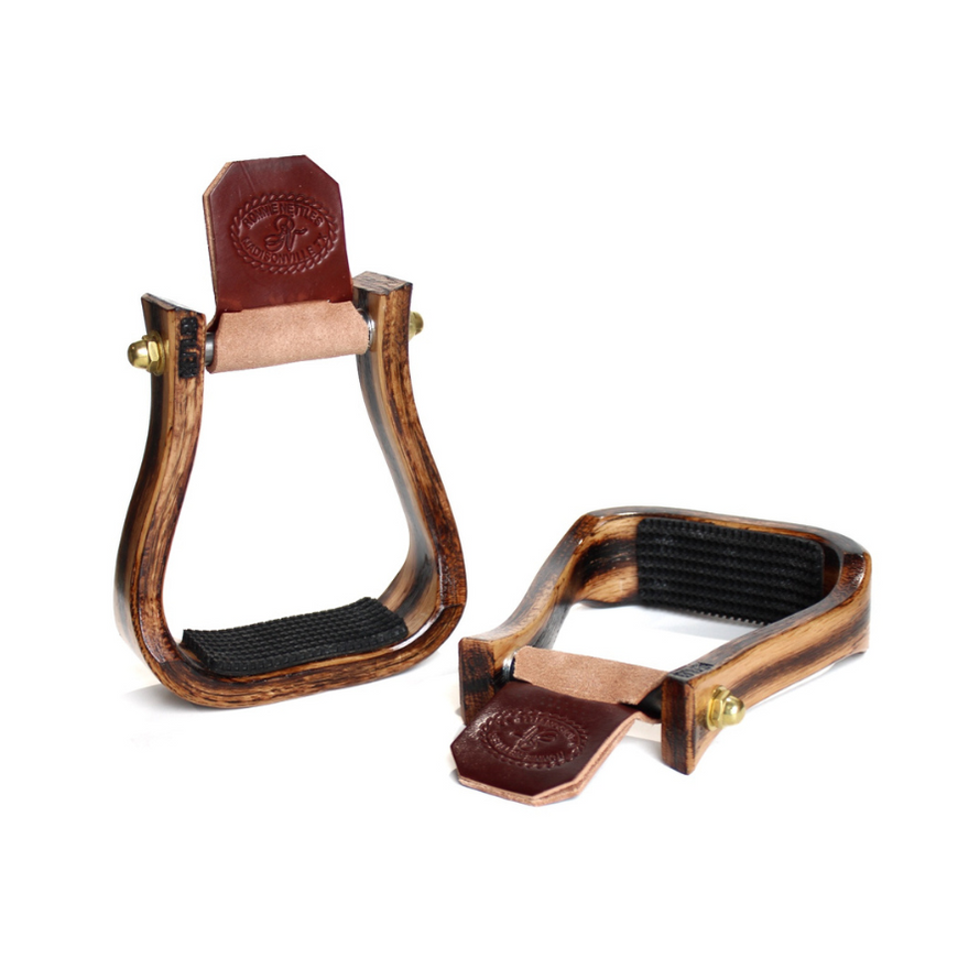 Etriers western en cuir brut : Etriers de selle pour cheval Roper - Poney, Cob, Taille réelle - France