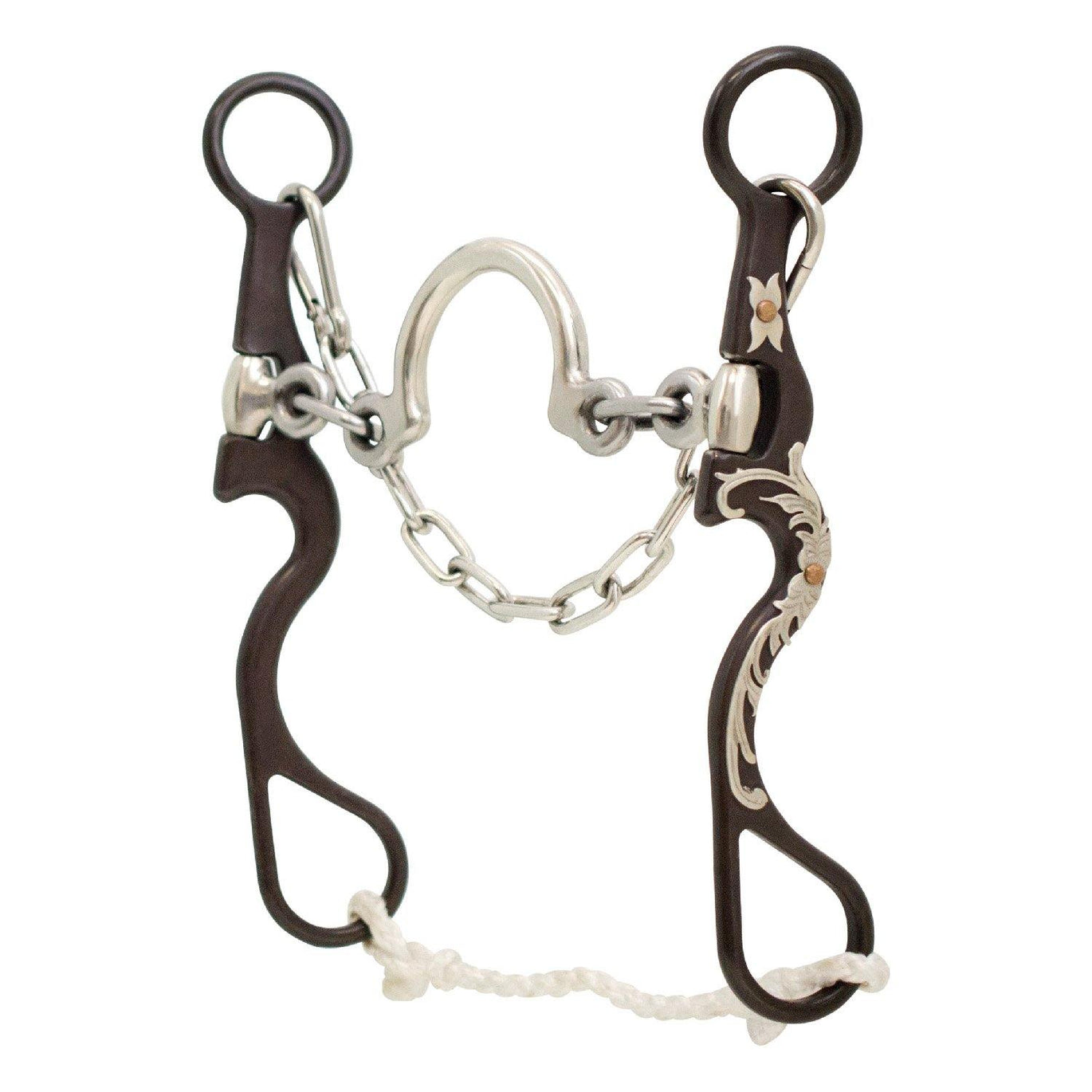 AJ Tack Wholesale Mors de cheval argentin avec barres argentées gravées - 13 cm - Bouche incurvée