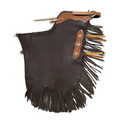 Demi-Chaps Western Brune avec Haut Cuir