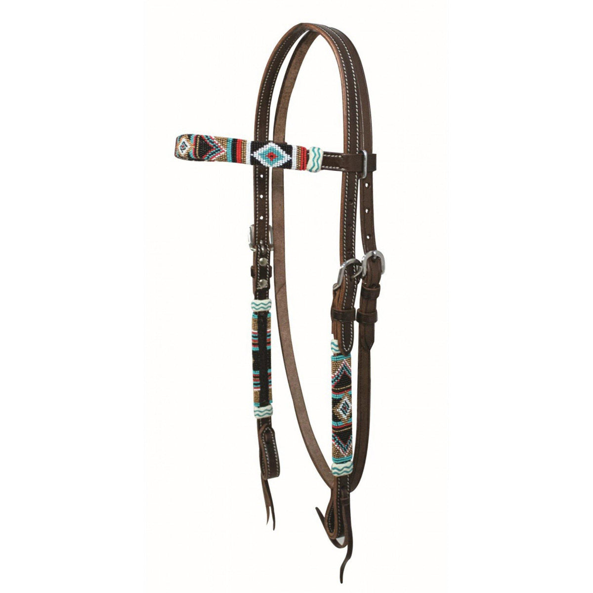 Cherokee Bead Browband Headstall - FG Pro Shop Inc.