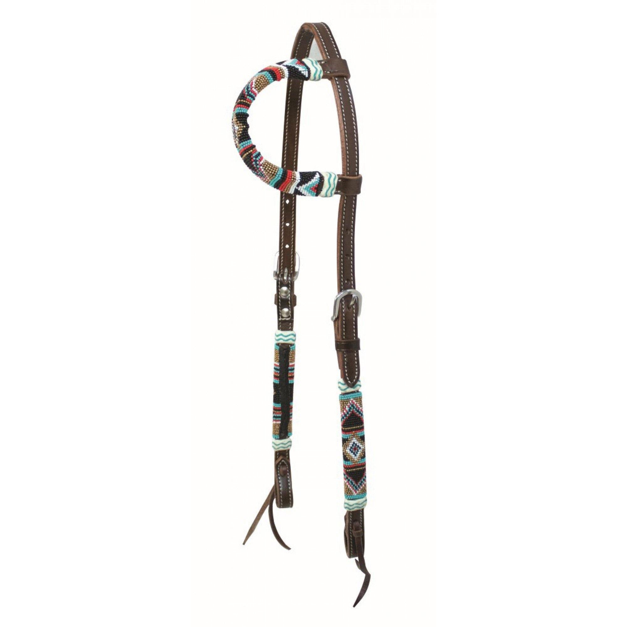 Cherokee Bead One Ear Headstall - FG Pro Shop Inc.