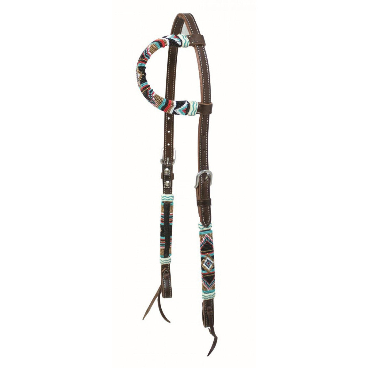Cherokee Bead One Ear Headstall - FG Pro Shop Inc.