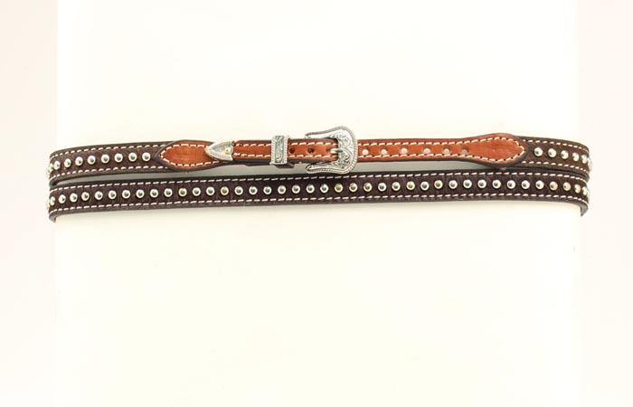 Hat Band Brown Leather With Dots - FG Pro Shop Inc.