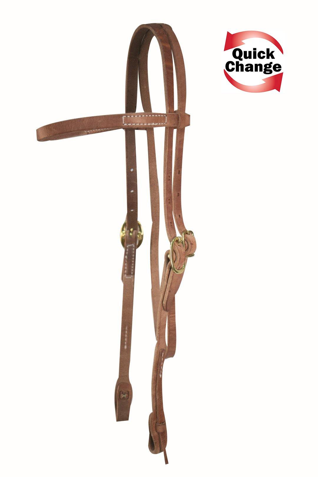 Quick Change Browband Headstall-Brass Buckles - FG Pro Shop Inc.