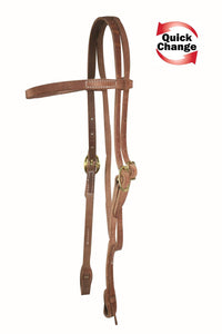 Quick Change Browband Headstall-Brass Buckles - FG Pro Shop Inc.