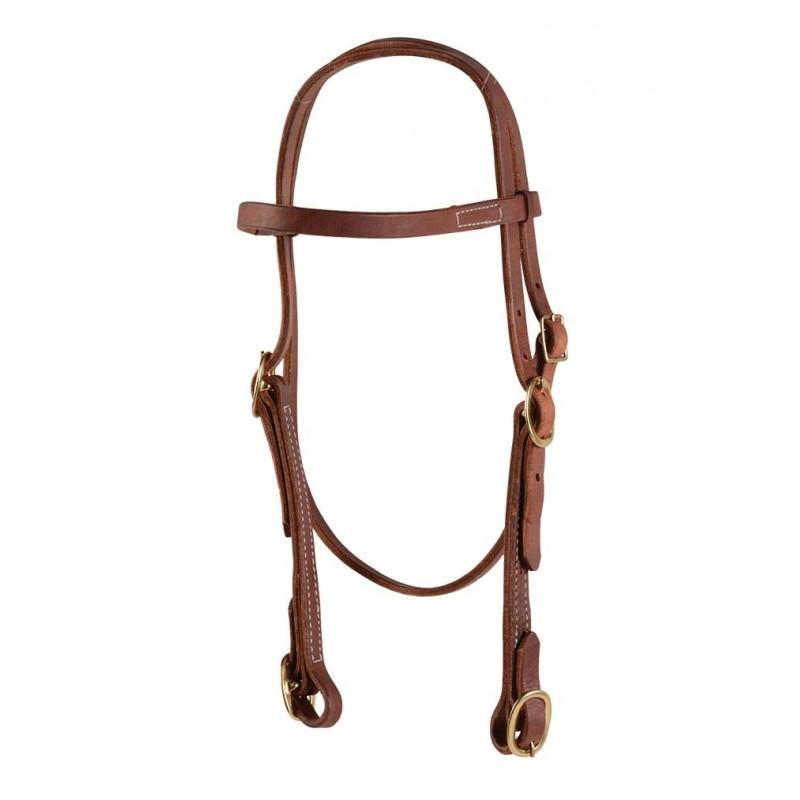Browband Headstall with Buckles-Oiled Harness Leather - FG Pro Shop Inc.