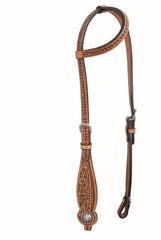 Antique Floral & Basket One Ear Headstall - FG Pro Shop Inc.