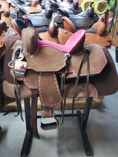 Little Buck Youth Saddle By Country Legend - Pink - FG Pro Shop Inc.