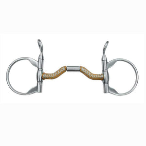 FG Antique Clinician Hinged Dee Ring Snaffle Bit w/Leather - FG Pro Shop Inc.