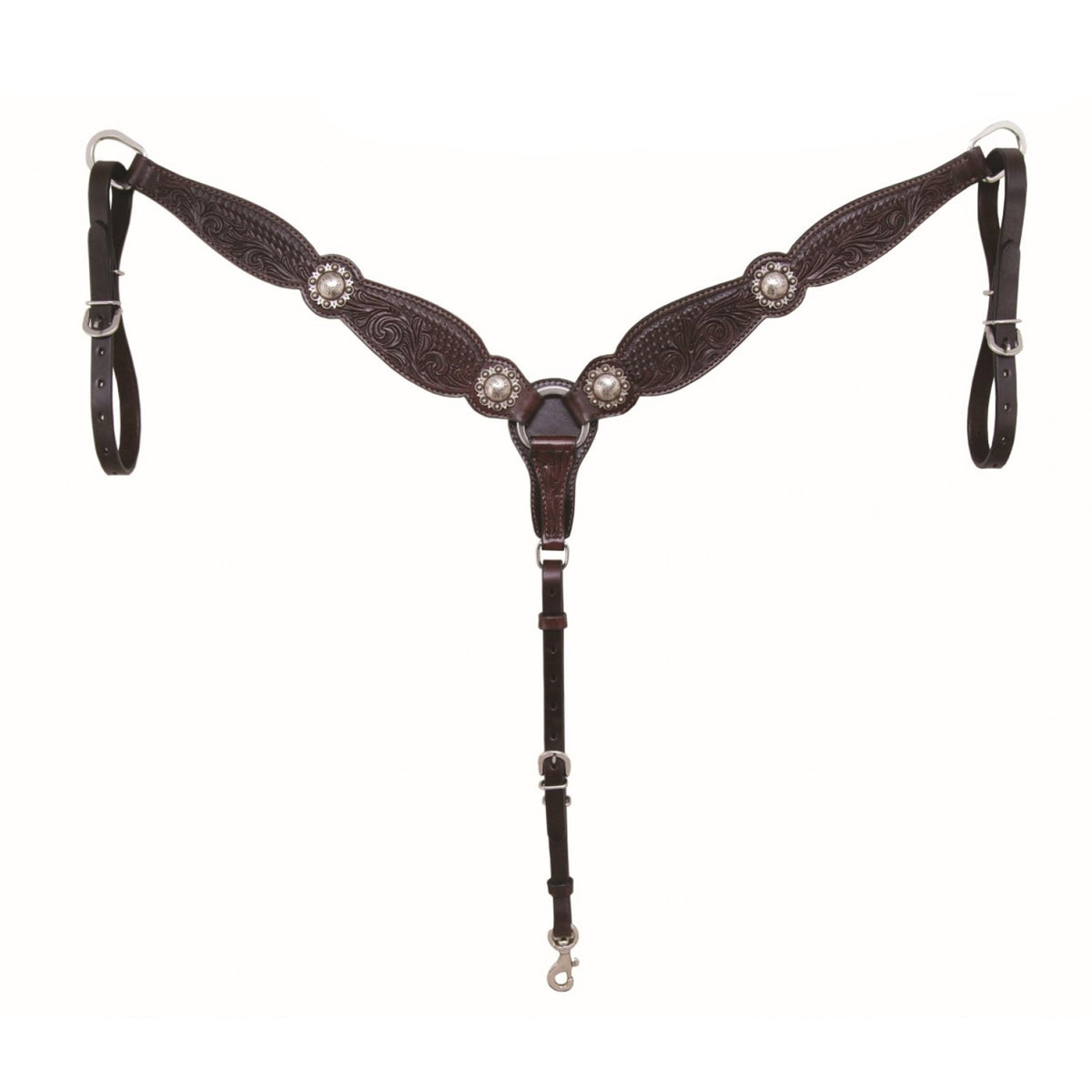 Antique Floral & Basket Breastcollar - Dark Brown