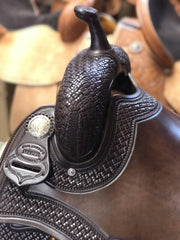 Jim Taylor Custom Working Cow Horse Saddle 15.5" - FG Pro Shop Inc.