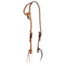 Load image into Gallery viewer, One Ear 5/8″ Roughout Leather Buckstitched Headstall
