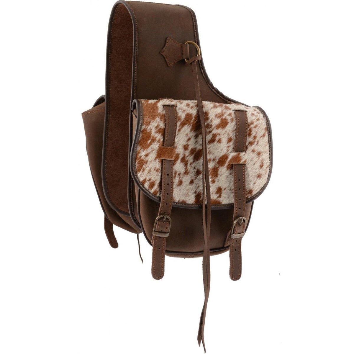 Soft Leather Saddle Bag w/Cow Hide - FG Pro Shop Inc.