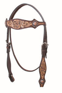 Two-Tone Browband Headstall Hand Tooling - FG Pro Shop Inc.