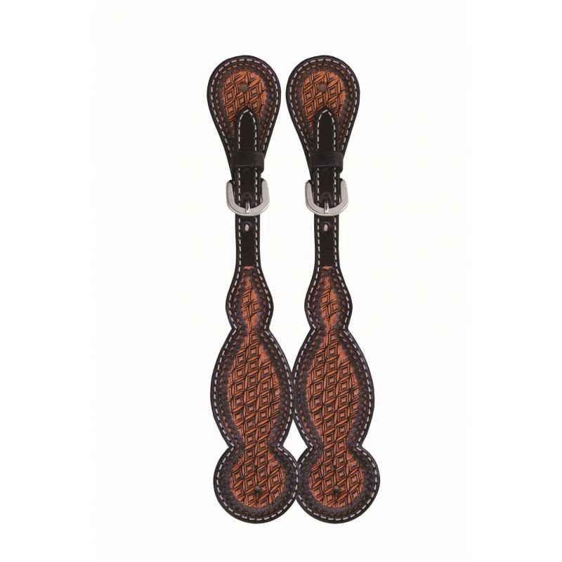 JT Two-Tone Diamond Tear Drop Spur Straps - Mens - FG Pro Shop Inc.