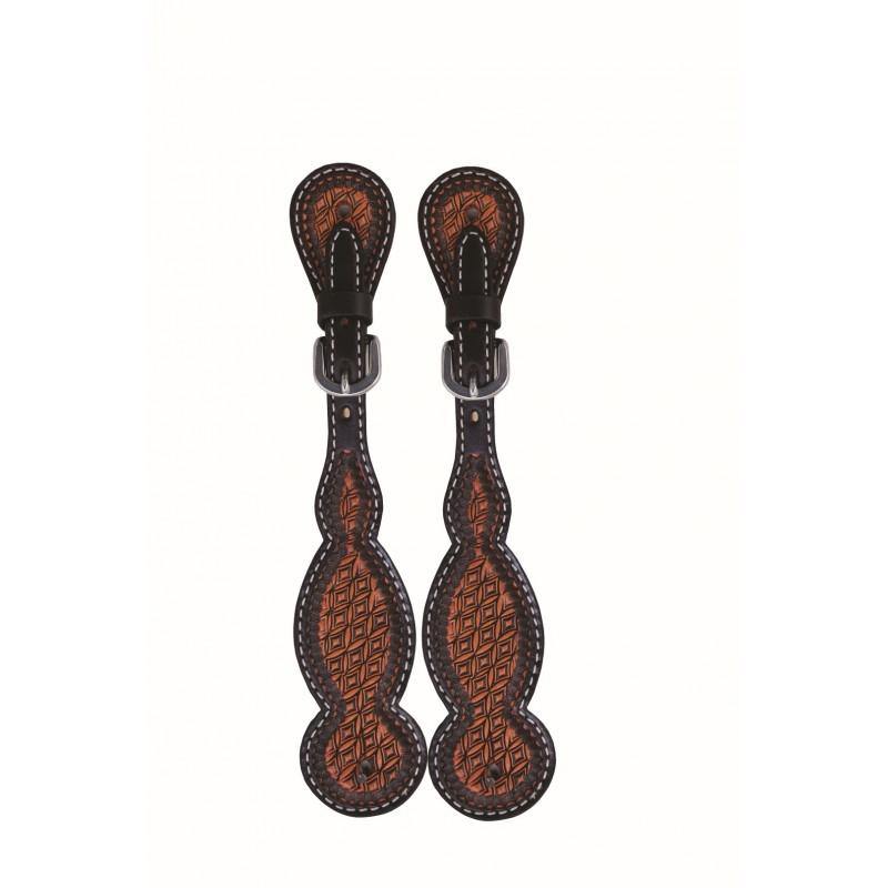 JT Two-Tone Diamond Tear Drop Spur Straps - Ladies - FG Pro Shop Inc.