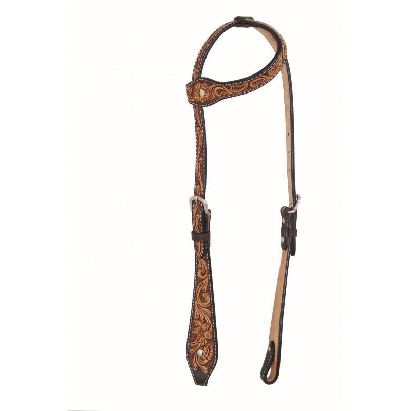 Floral Series Tear Drop One Ear Headstall By Jim Taylor Performance - FG Pro Shop Inc.