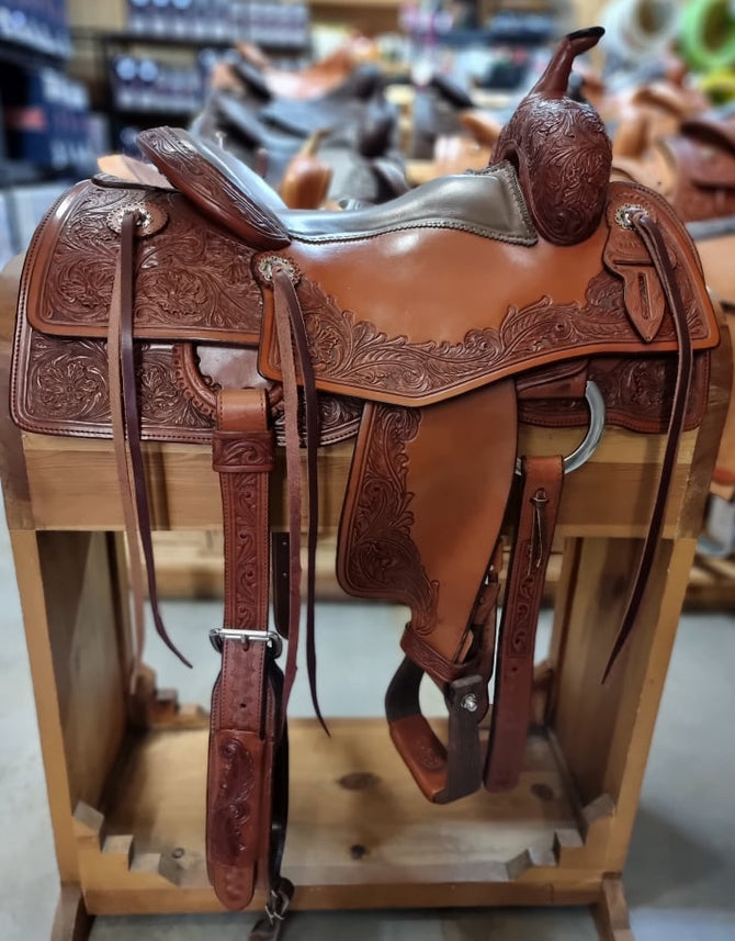 Selle en cuir western faite main avec point d'amure | Trail