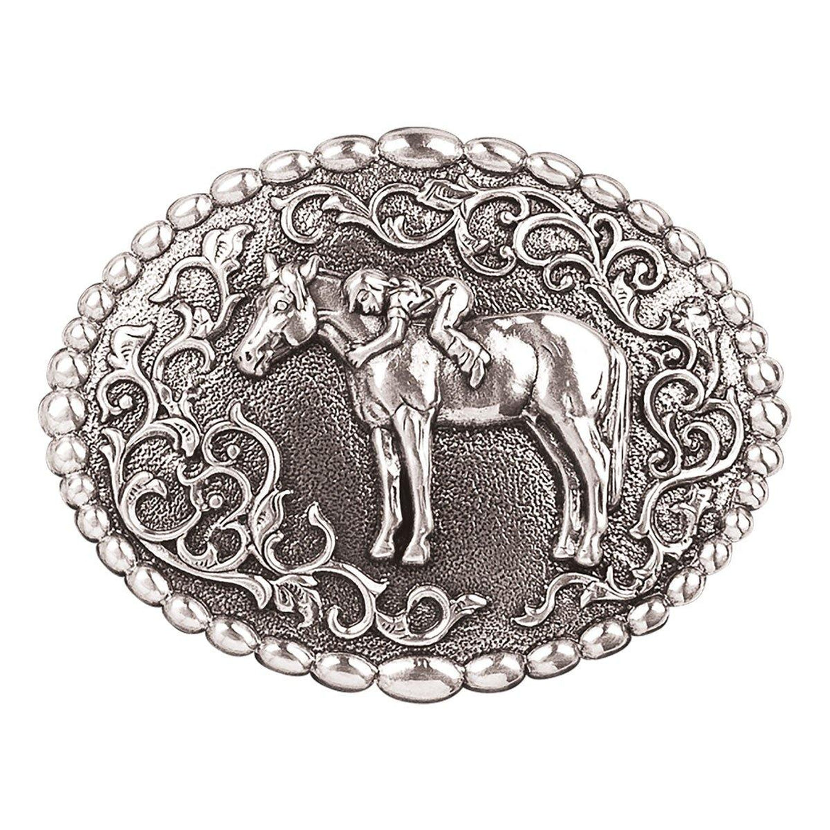 Boucle De Ceinture Western Tête De Cheval En étain - Marque La Joya - Fabriquée Aux USA - Neuve Avec étiquette
