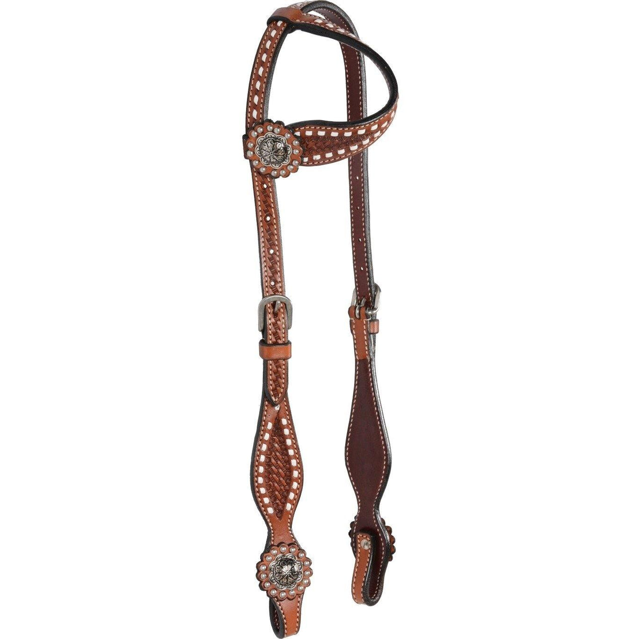 Bride De Cheval Fantaisie Style Vintage, Cuir De Vache Et Laiton, Noire (neuve)