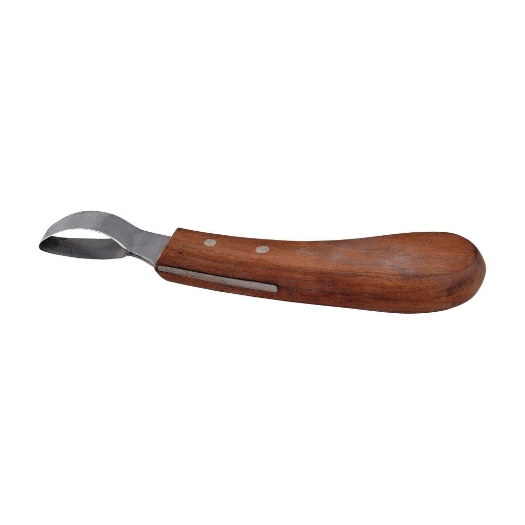 Hoof Knife (Loop) with Wooden Handle from Precision Canada - FG Pro Shop Inc.