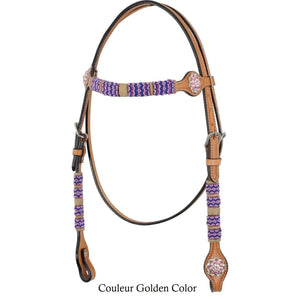 Pink Beads & Crystal Conchos Browband Headstall - FG Pro Shop Inc.