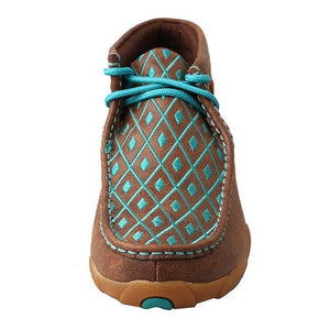 Womens Twisted X Brown/Turquoise Driving Moccasins - FG Pro Shop Inc.