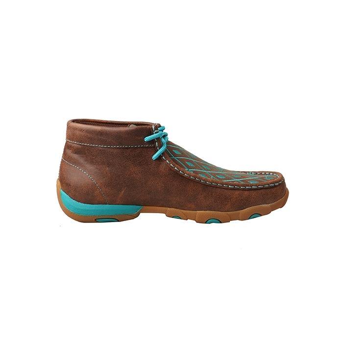 Womens Twisted X Brown/Turquoise Driving Moccasins - FG Pro Shop Inc.