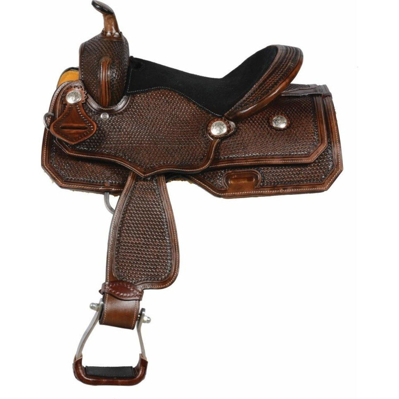 Selle Western Enfant 8 Pouces En Cuir, Avec Licol Et Rênes, Pour Poney