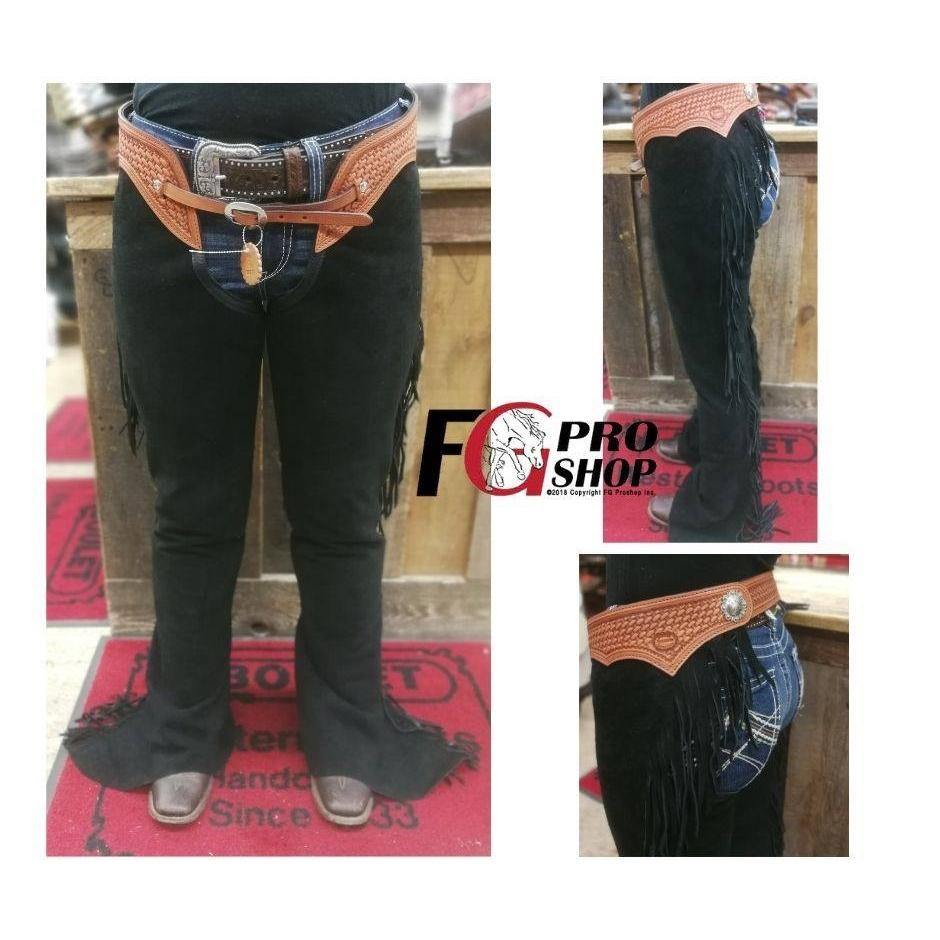 Fentes western en cuir / chaps de qualité douce équitation toutes