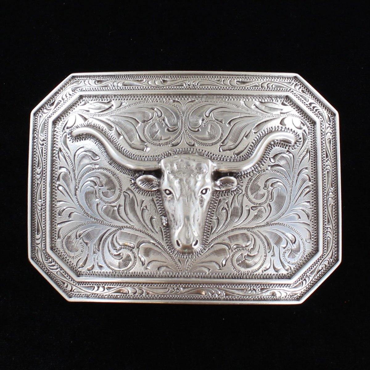 Ariat Rectangle Longhorn Belt Buckle - FG Pro Shop Inc.