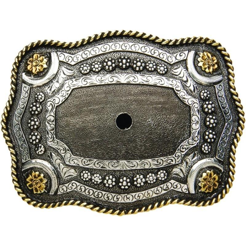 AndWest Two-Tone Antique Scalloped Motif Belt Buckle - FG Pro Shop Inc.