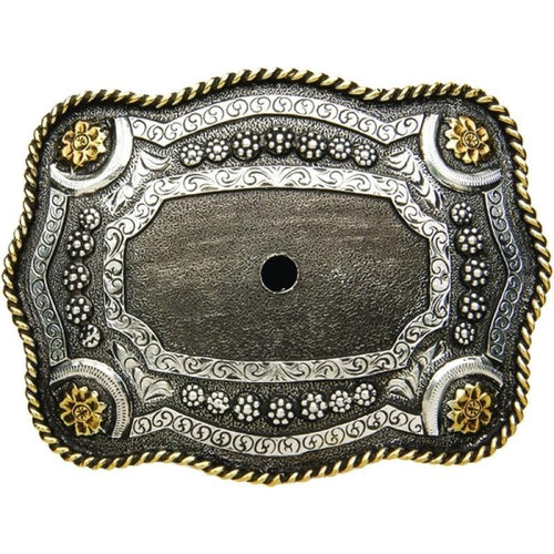 AndWest Two-Tone Antique Scalloped Motif Belt Buckle - FG Pro Shop Inc.
