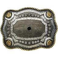 AndWest Two-Tone Antique Scalloped Motif Belt Buckle - FG Pro Shop Inc.