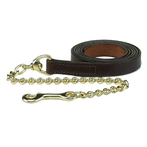 Leather Lead with Brass Chain by Western Rawhide - FG Pro Shop Inc.