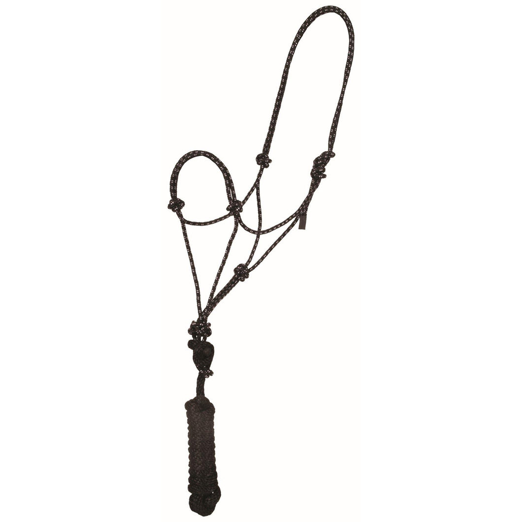 Yearling Economy Mountain Rope Halter with lead by Mustang - FG Pro Shop Inc.