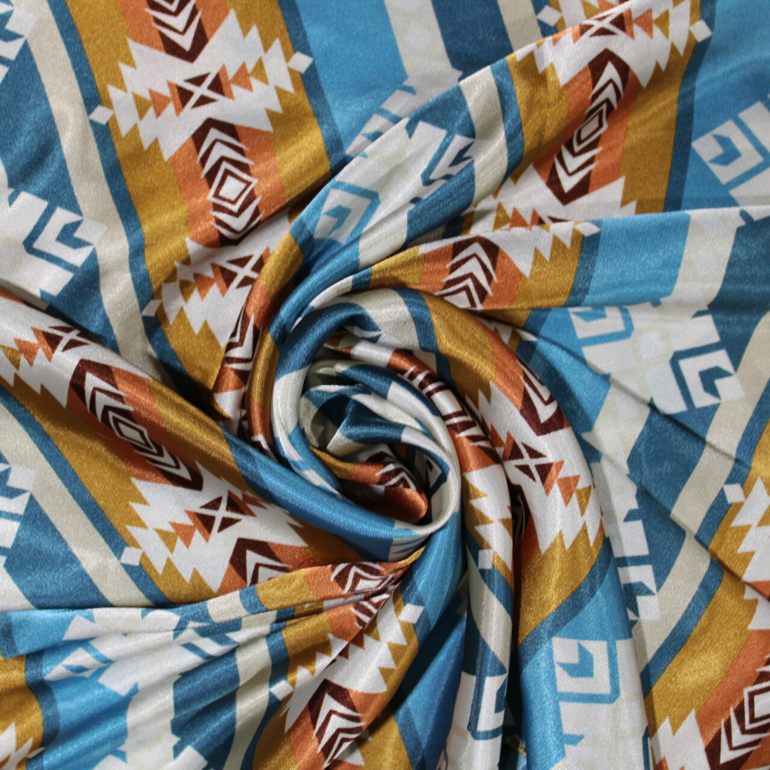 Deluxe Wild Rag - Turquoise & Gold Tribal