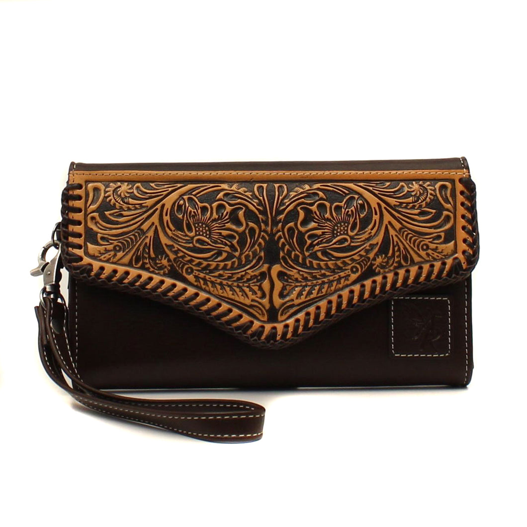 Angel Ranch Tooled Clutch Wallet