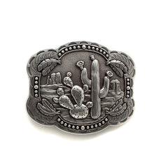 Boucle de Ceinture avec Cactus et Plumes
