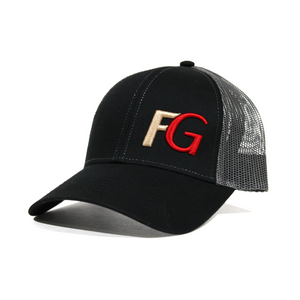 FG 3D Cap - Black with Charcoal Mesh & Gold Logo