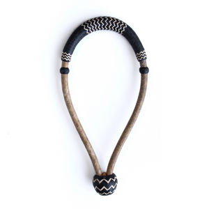 Rawhide Bosal 1/2" - Natural Color with Black Accents