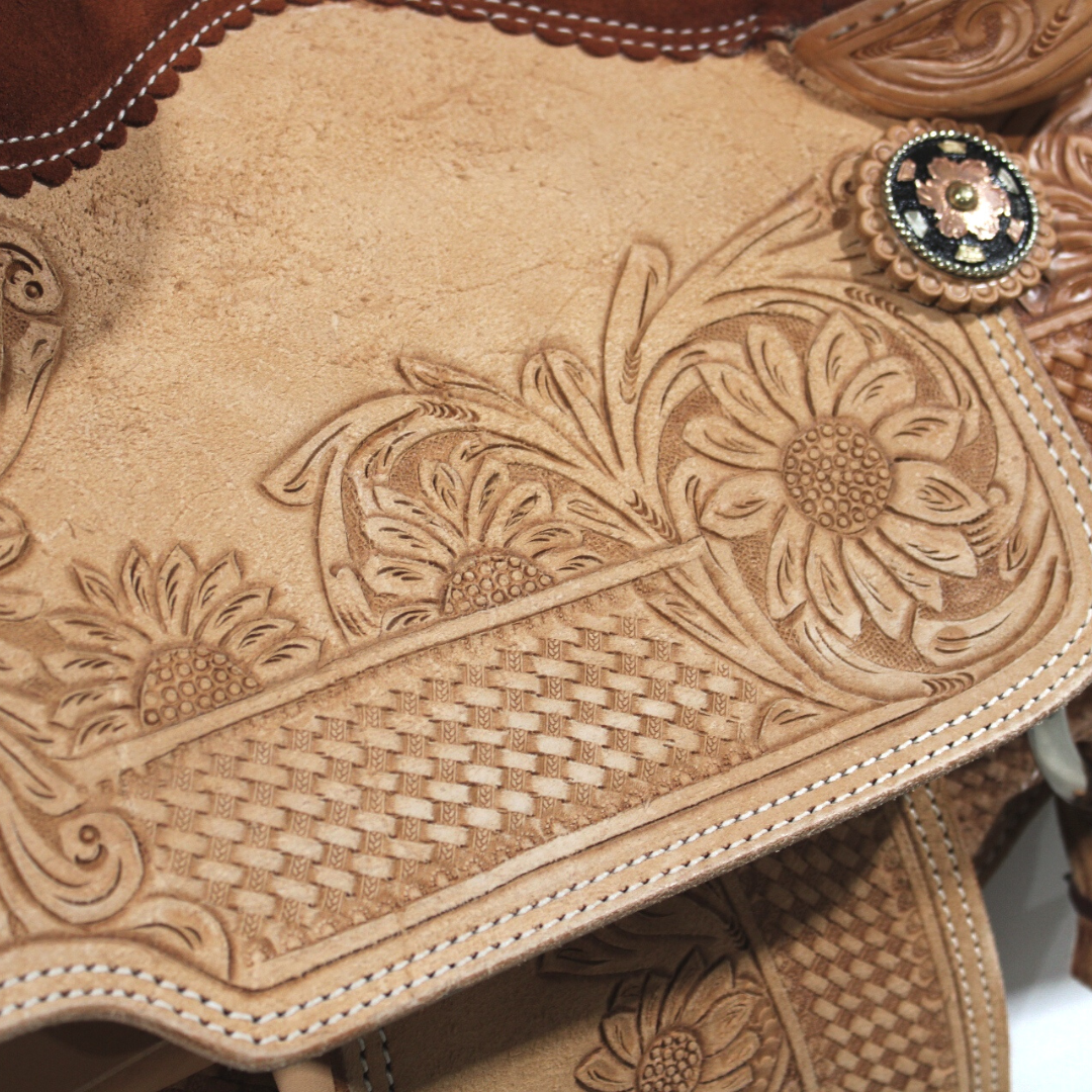 Calf Roping Saddle Sunflower Tan - 14"