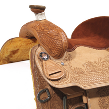 Load image into Gallery viewer, Calf Roping Saddle Sunflower Tan - 14&quot;
