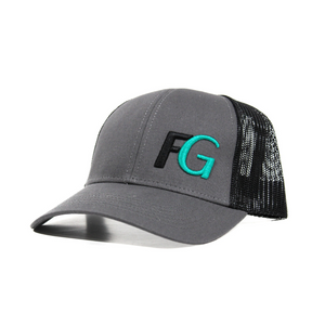FG 3D Cap- Charcoal with Black Mesh & Turquoise Logo