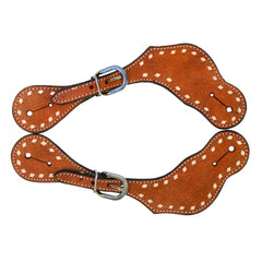 Chestnut Roughout & Buckstitch Spur Straps - Ladies