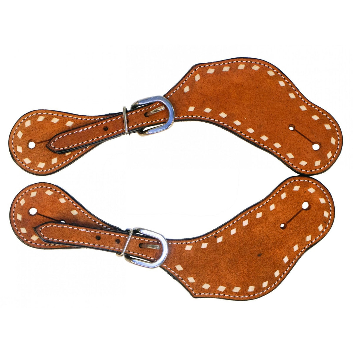 Courroies d'Éperons en Cuir Renversé avec Buckstitch - Homme