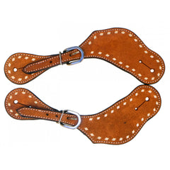 Courroies d'Éperons en Cuir Renversé avec Buckstitch - Homme