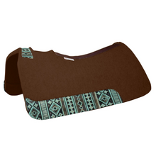 Load image into Gallery viewer, 7/8&quot; Chocolate Saddle Pad 30x28&quot; - White Navajo
