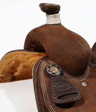 Load image into Gallery viewer, Calf Roping Roughout Saddle - Dark Brown
