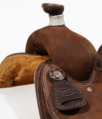 Selle Calf Roper en Cuir Renversé - Brun Foncé